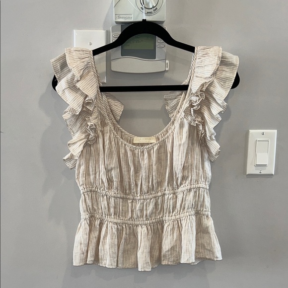 Ulla Johnson Paloma Striped Ruffle Blouse - Picture 6 of 13